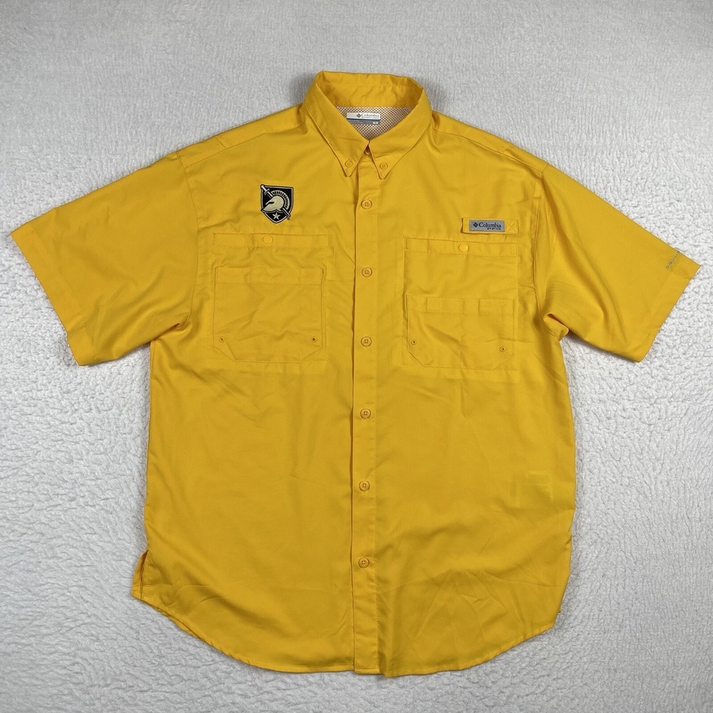 Army Black Knights Shirt Mens Medium Columbia‎ Fishing Angler Boating Traveling